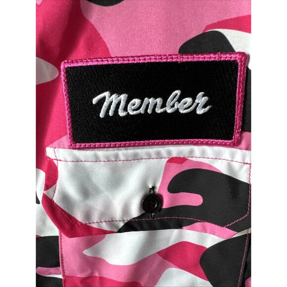 Trailer Park Golf Club Member Shirt Pink Camo Mens XL Short Sleeve Camp Flamingo - Picture 4 of 9